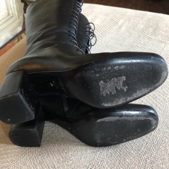 RARE* VINTAGE ST. LAURENT Lace Up Riding Boots - Picture 6 of 6